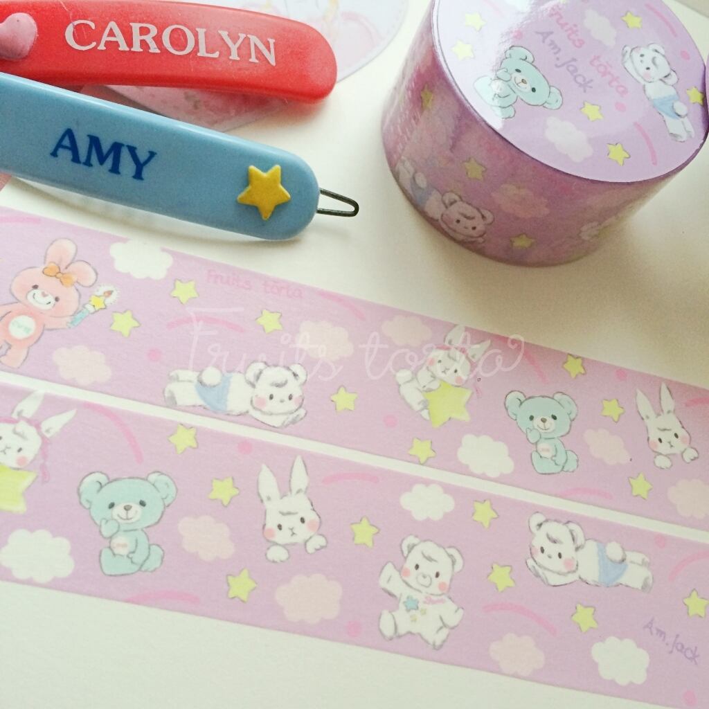 Fruits torta x Am.Jack コラボマスキングテープ＊ファンシーバニー＆ベアー