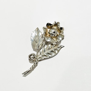 Vintage Sterling Silver Flower Brooch