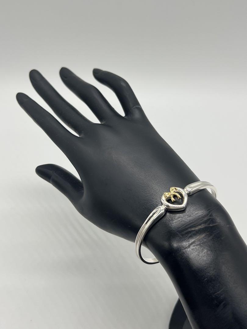 ティファニー TIFFANY ハート リボン バングル SV YG コンビ 希少 | Refind