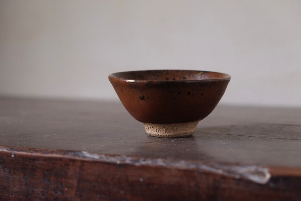 柿釉ぐい呑/保孝　Persimmon-Glazed sake cup/Yasutaka