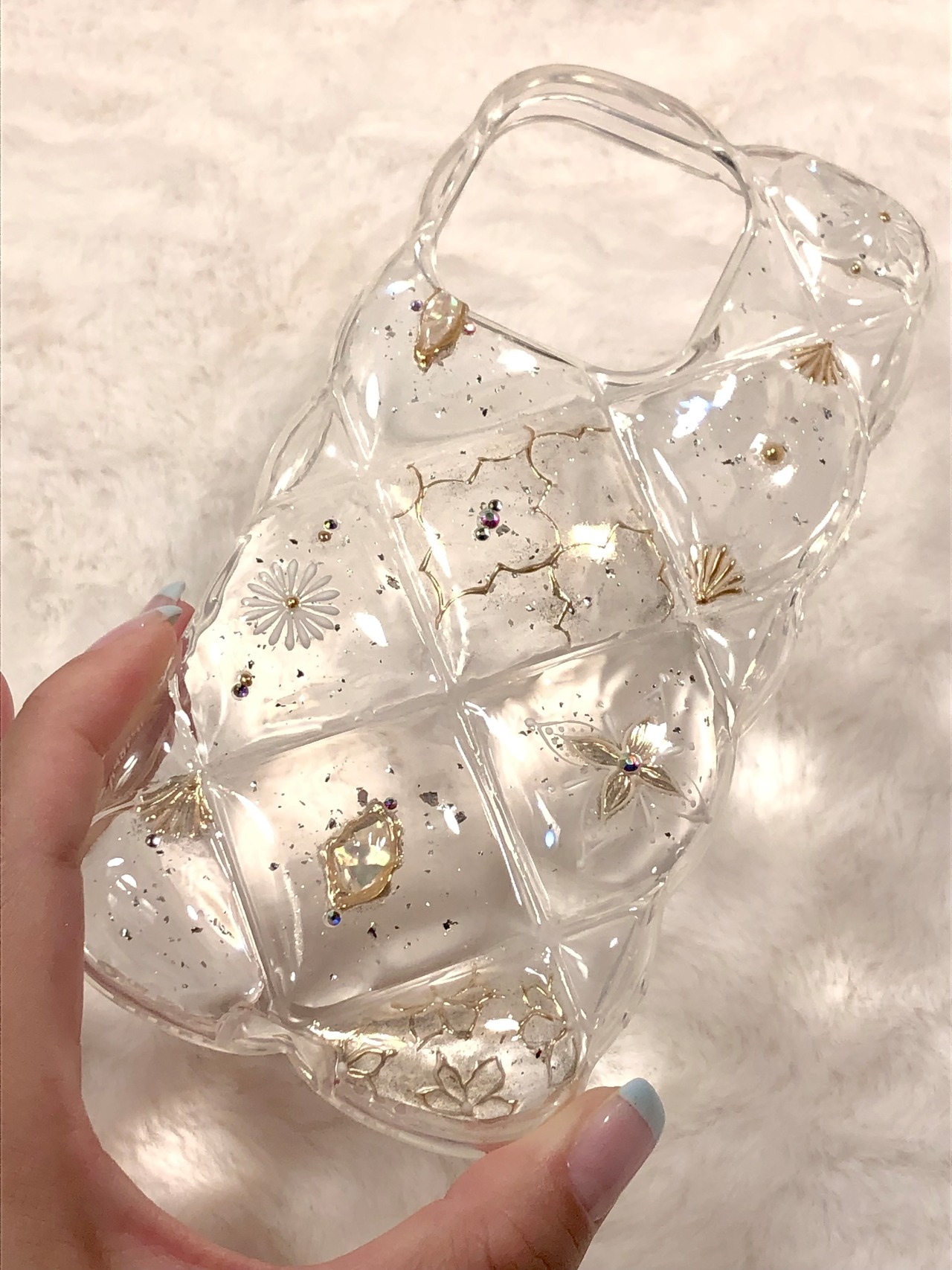 ☀️昼の部☀️【iPhoneケース】クリアキルティングモロッカン