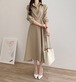カジュアルドレスワンピース［Beige,Black］