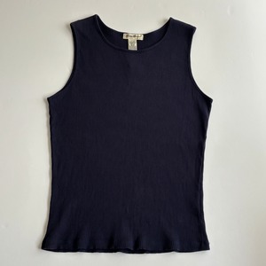 -USED- WOMENS EDDIE BAUER RIB KNIT SLEEVELESS TOP -NAVY- [M]
