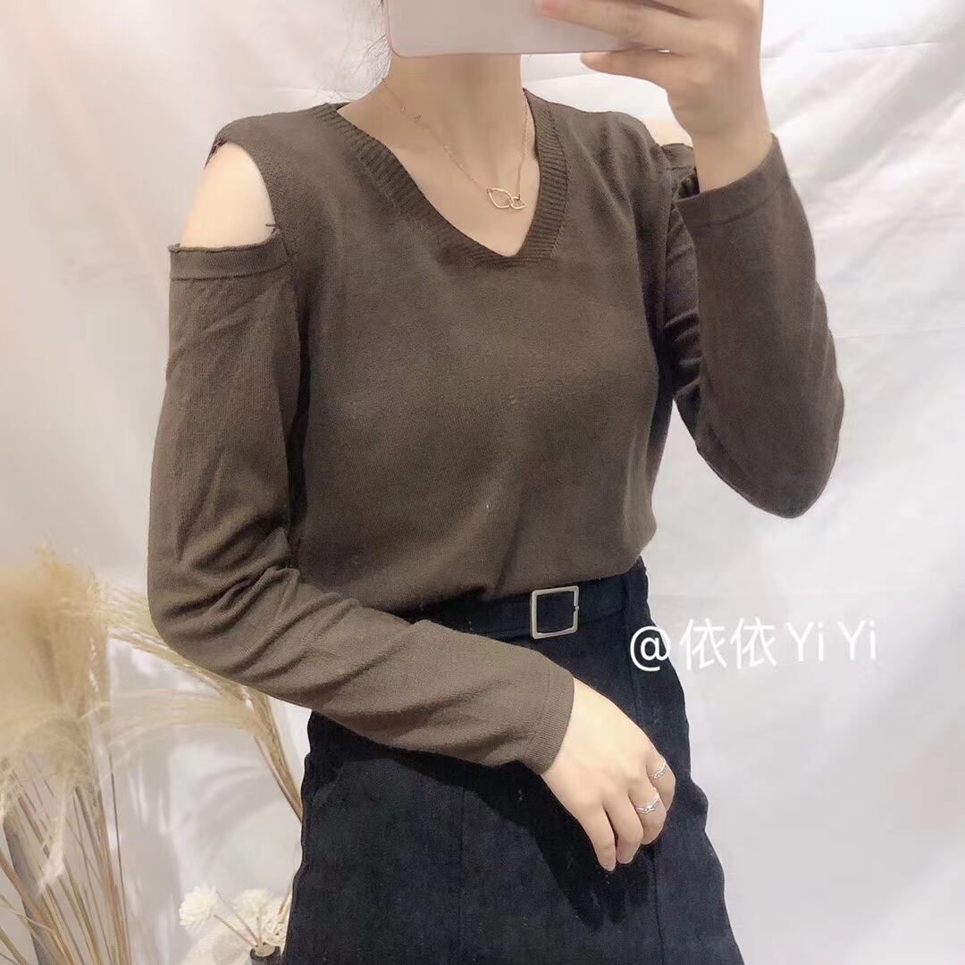 肩あき　Vネックニット　AJ111-A17