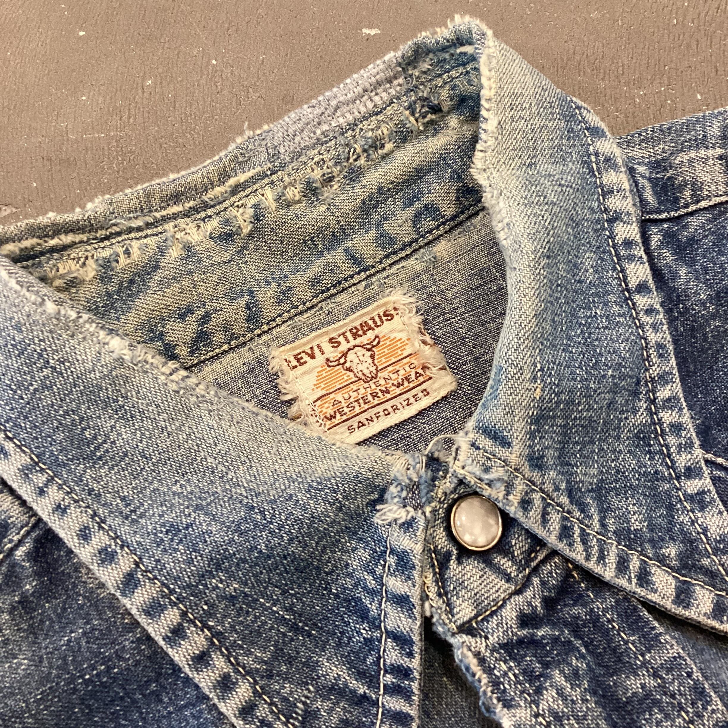 40s 50s Levi's Shorthorn Tag Denim Western Shirt ショートホーン デニム ウェスタン シャツ