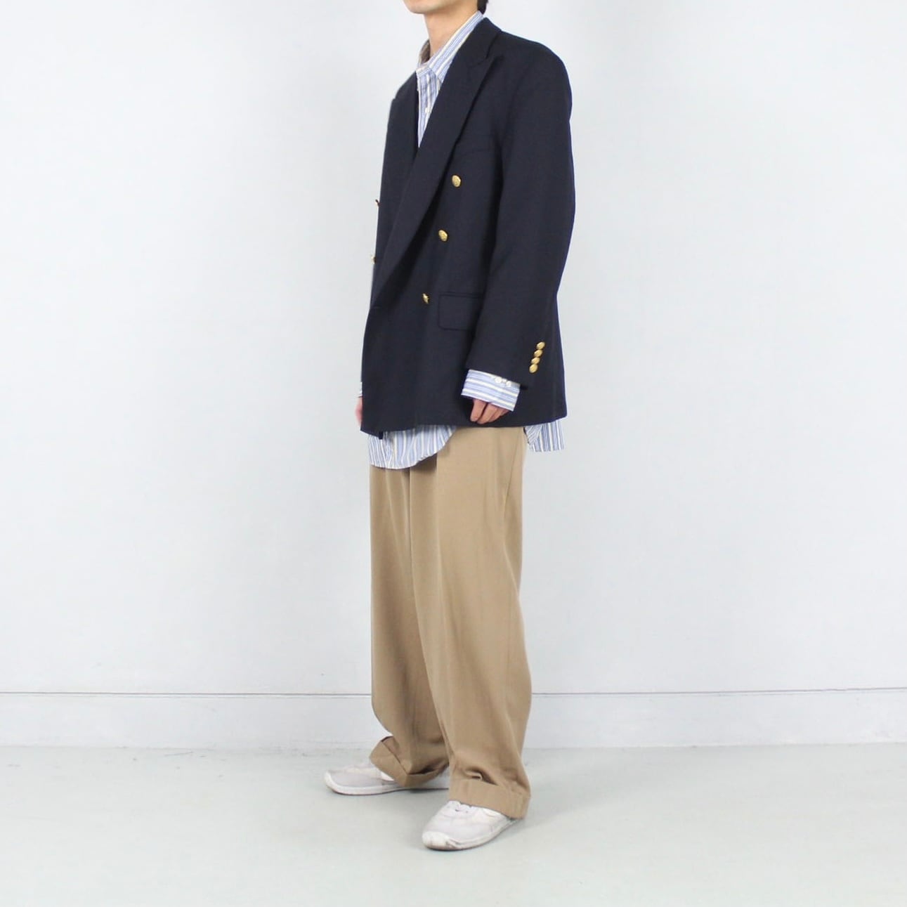 返品交換不可 紺ブレ シティーボーイ polo Club カシミア混 金ボタン