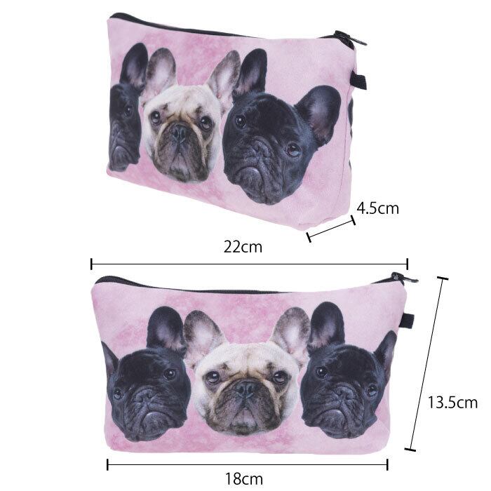 送料無料 Km078g化粧ポーチ 小物入れ フレンチブルドッグ フレブル ブリンドル フォーン ポーチ 小物入れ 犬 犬柄 猫 グッズ 雑貨 化粧ポーチ かわいい おしゃれ マチあり フレンチブルドッグ パグ チワワ アニマル プレゼント Dearkm フレンチブルドック孔明