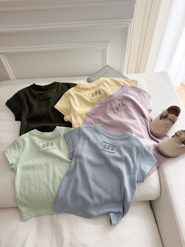 【KID】フラワーバックプリント半袖Tシャツ - 15