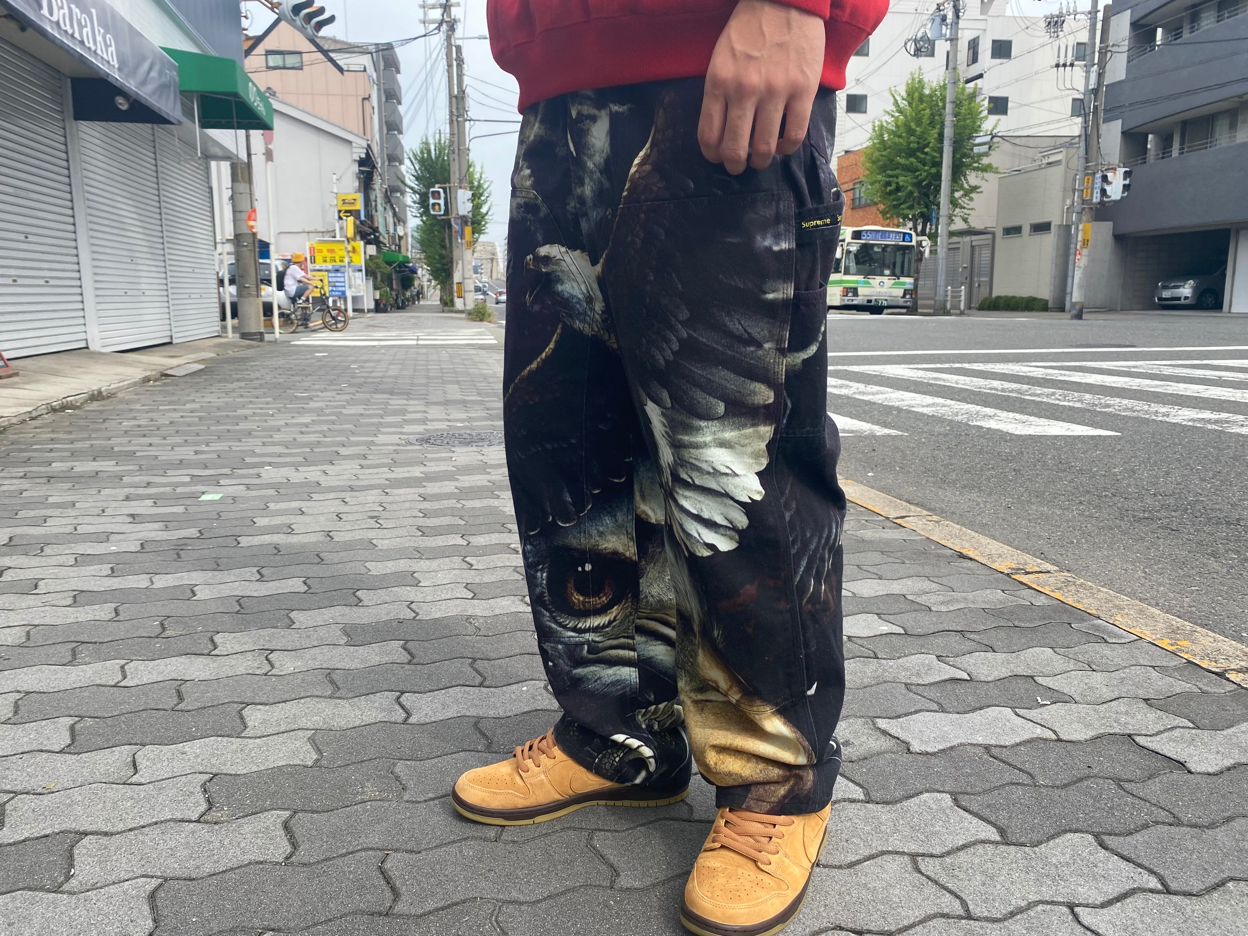 SUPREME 21SS Eagle Double Knee Denim Painter Pant BLACK 36 18254  