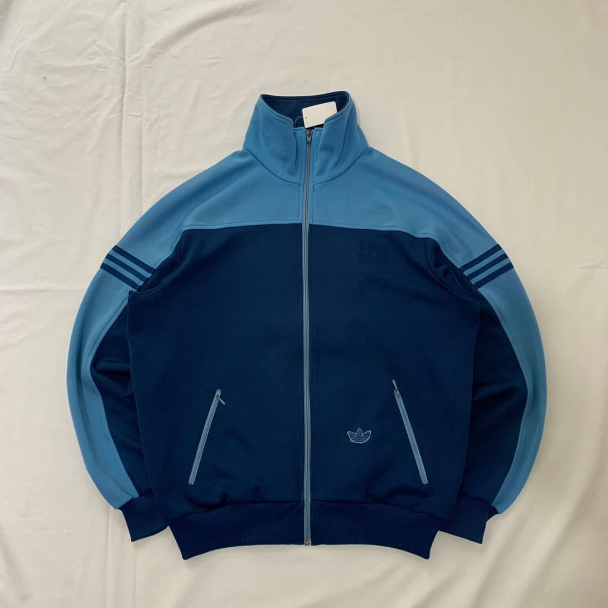 70s 西ドイツ　デサント社製　 adidas アディダス　トラックジャケット　ジャージ　紺　ブルー　　商品番号322 | FREEKS WEAR  powered by BASE