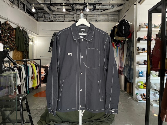 STUSSY NYLON FOLSOM JACKET BLACK LARGE 46002