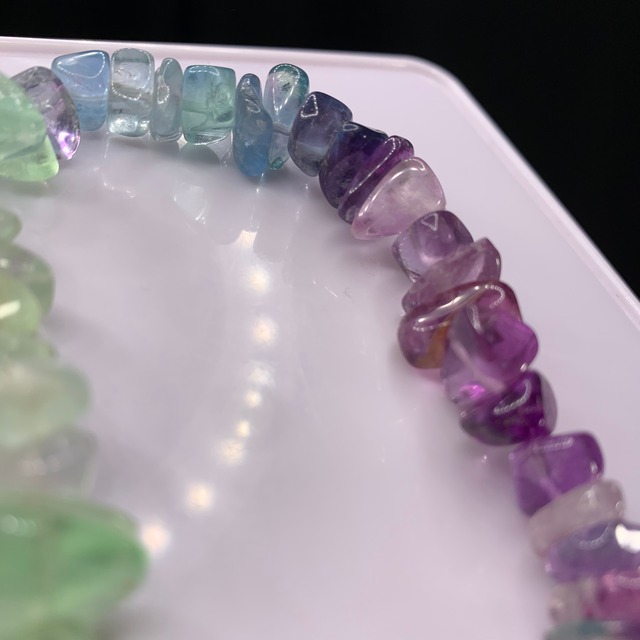 細石グラデーション☆フローライトブレスレット