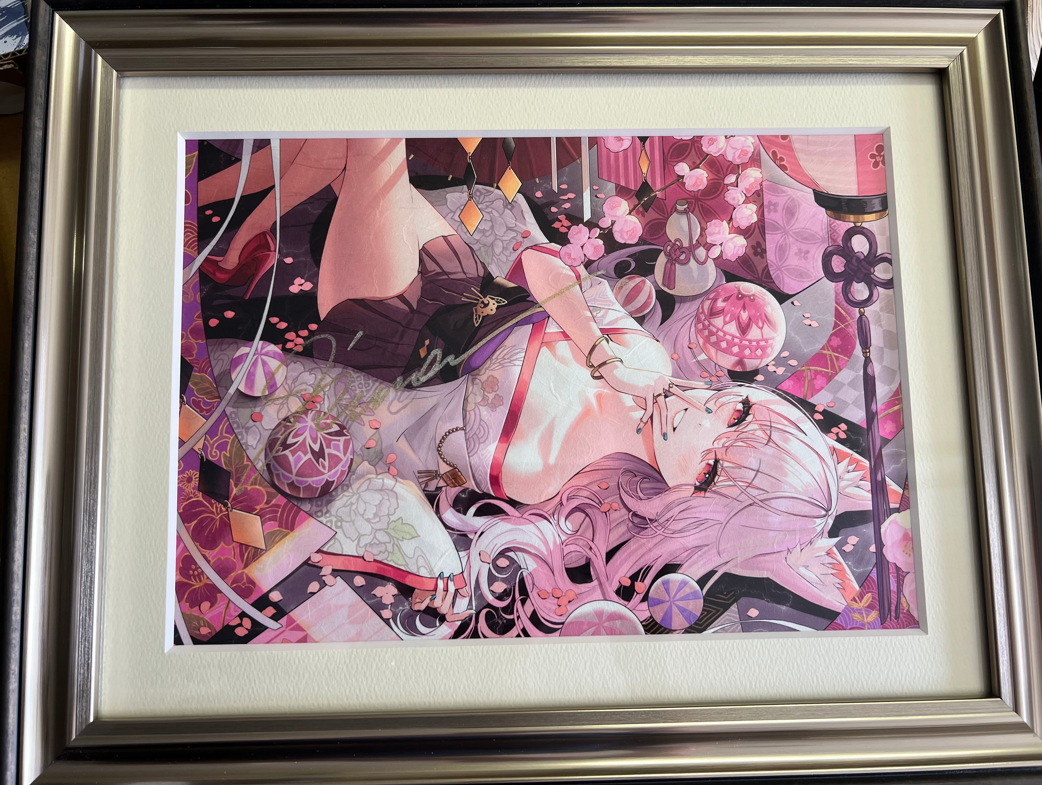 ★総生産枚数10点のみ★大熊まい先生★描き下ろし複製原画★狐につままれる★直筆サイン入り+オマケ付