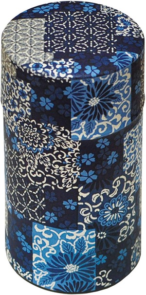 【新着特価】ヤマコー 茶筒 ぽッ・かん 藍市松 L 7.5×14.2×7.5cm 79193
