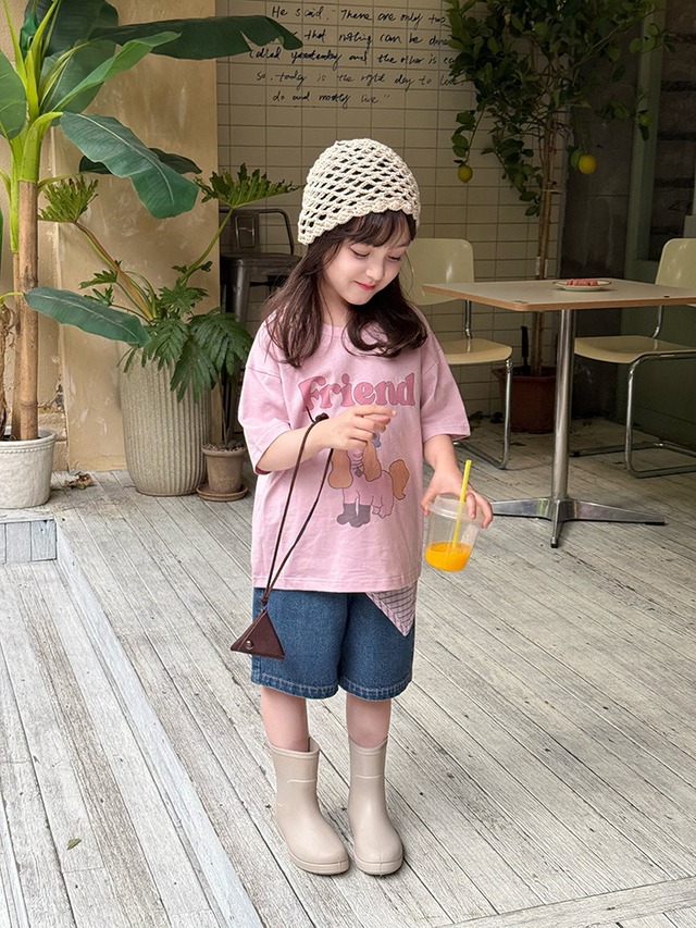 【KID】アニマルフルーツプリントクルーネック半袖Tシャツ - 17