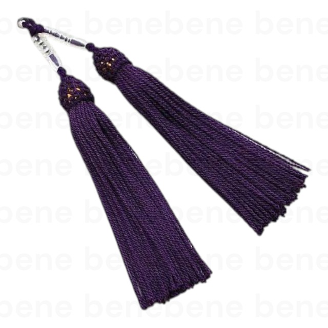 念珠房 人絹 軸付き(三分ｾｯﾄ別売り) 紫根(しこん)