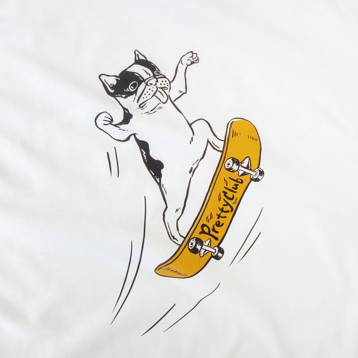 フレブル スケボー ジャンプ Tシャツ dog37 犬 フレンチブルドッグ ゆるい イラスト スケートボード