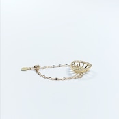 K18 Utopara Akoya Pearl Diamond Chain Ring