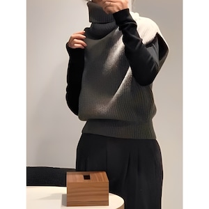 ハイネックスリーブレスニット 2color RA3014