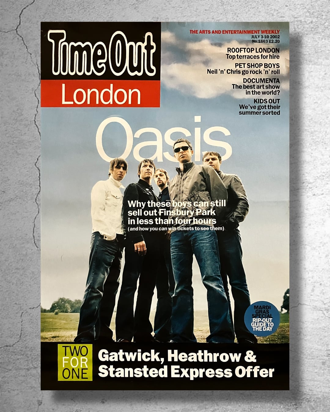 『OASIS オアシス』2002年イギリスでの雑誌『Time Out』発売告知ポスター