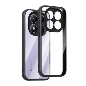 【在庫のみ】[SinRenn] Xiaomi Redmi Note 14 Pro 5G 用 クリア ケース 360° 全面保護 薄型 レンズ保護 スマホケース 耐久性 透明PC背面+ソリッドカラー TPUフレーム 耐衝撃 携帯カバー 黄変防止 擦り傷防止 保護ケース 米軍MIL規格 落下防止 Xiaomi Redmi Note 14 Pro 5G スマホカバー （ブラック）