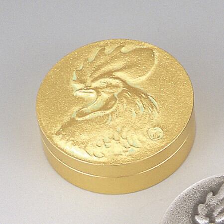 酉)肉池 春鶏 金箔 高村光雲原型 | 株式会社竹中銅器