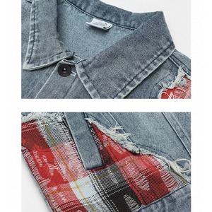 Patchwork damage senim jacket 0356