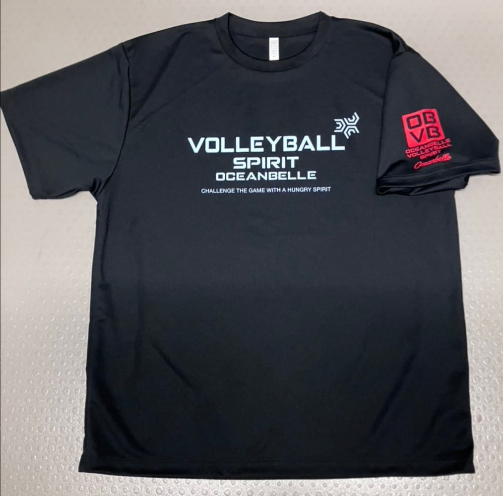 ドライTシャツ VolleyBall SPIRIT by OCEANBELLE（ブラック×ブルー