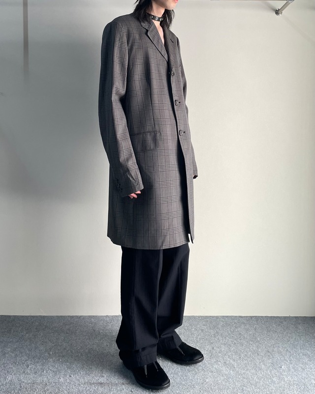 【90s dries van noten】classic check chester coat
