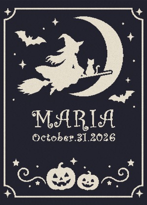 HALLOWEEN＜ NAMEBLANKET / WITCH（ウィッチ）＞【お名前ブランケット 】ハロウィーン限定デザイン