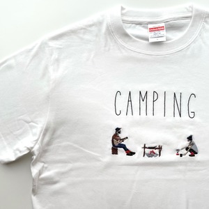 No.T-098【camping-3】刺繍TシャツSサイズ