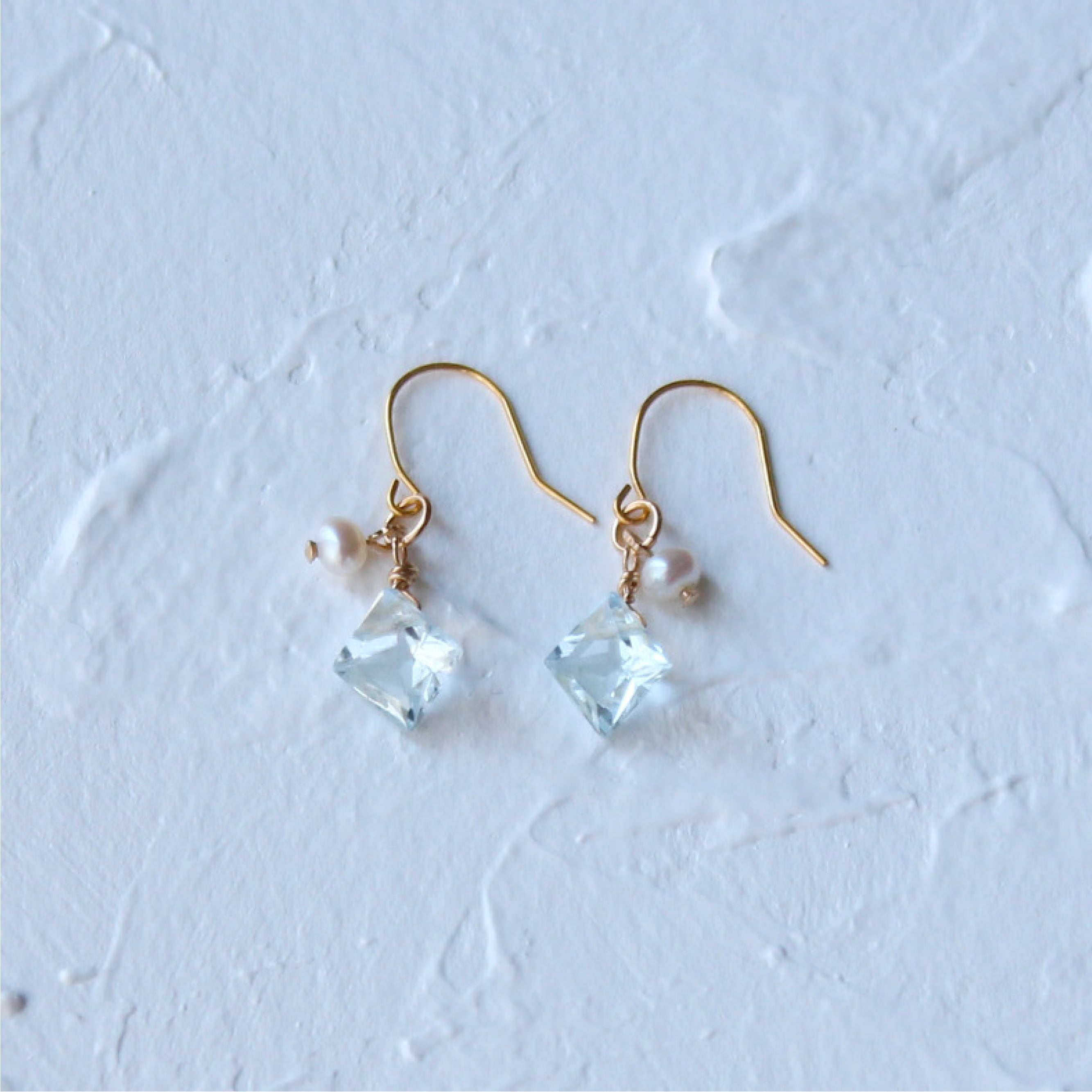 淡水パール＆ブルートパーズ＊ピアスorイヤリング