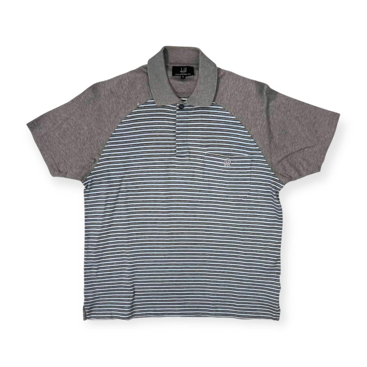 dunhill ダンヒル ラグラン ボーダー 半袖 ポロシャツ S /ENGINEERED FIT