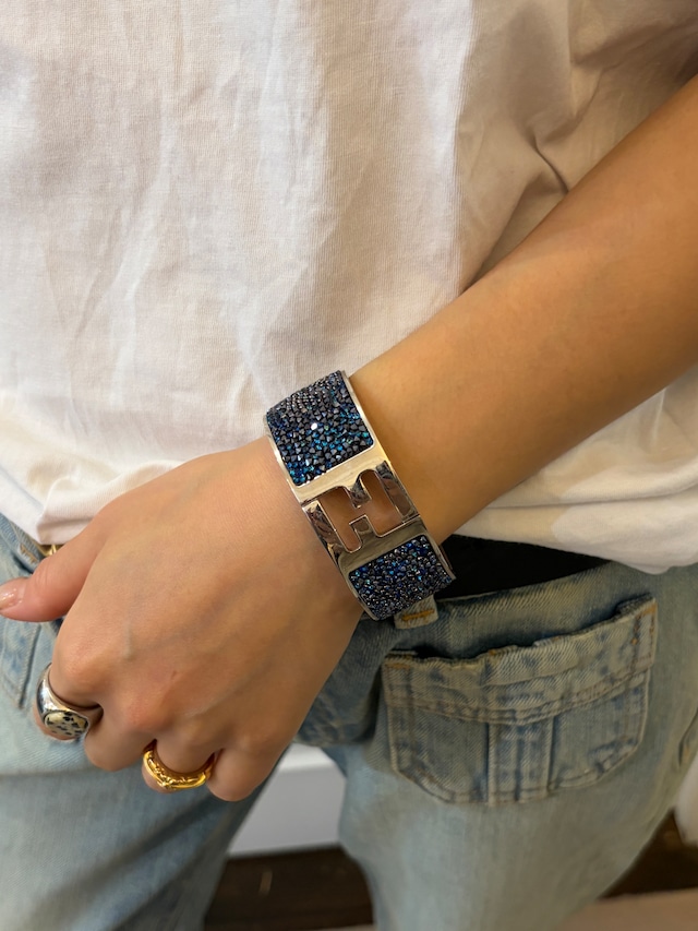 FENDI/ vintage blue stone bangle.(o)