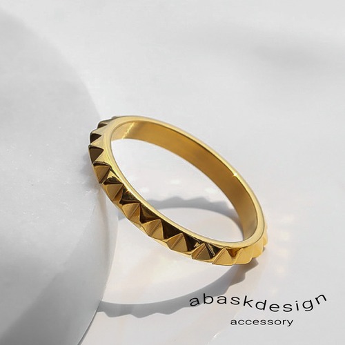 【ネコポス便】リング スタッズデザインリング シンプル金属アレルギー ステンレス  1953