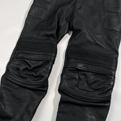 leather 本革 レザー ライダース パンツ ベルト付き サイズ L /ブラック/バイク バイカー