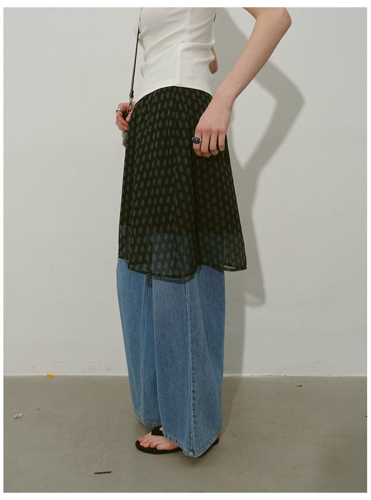 Sheer Pattern Layer Skirt