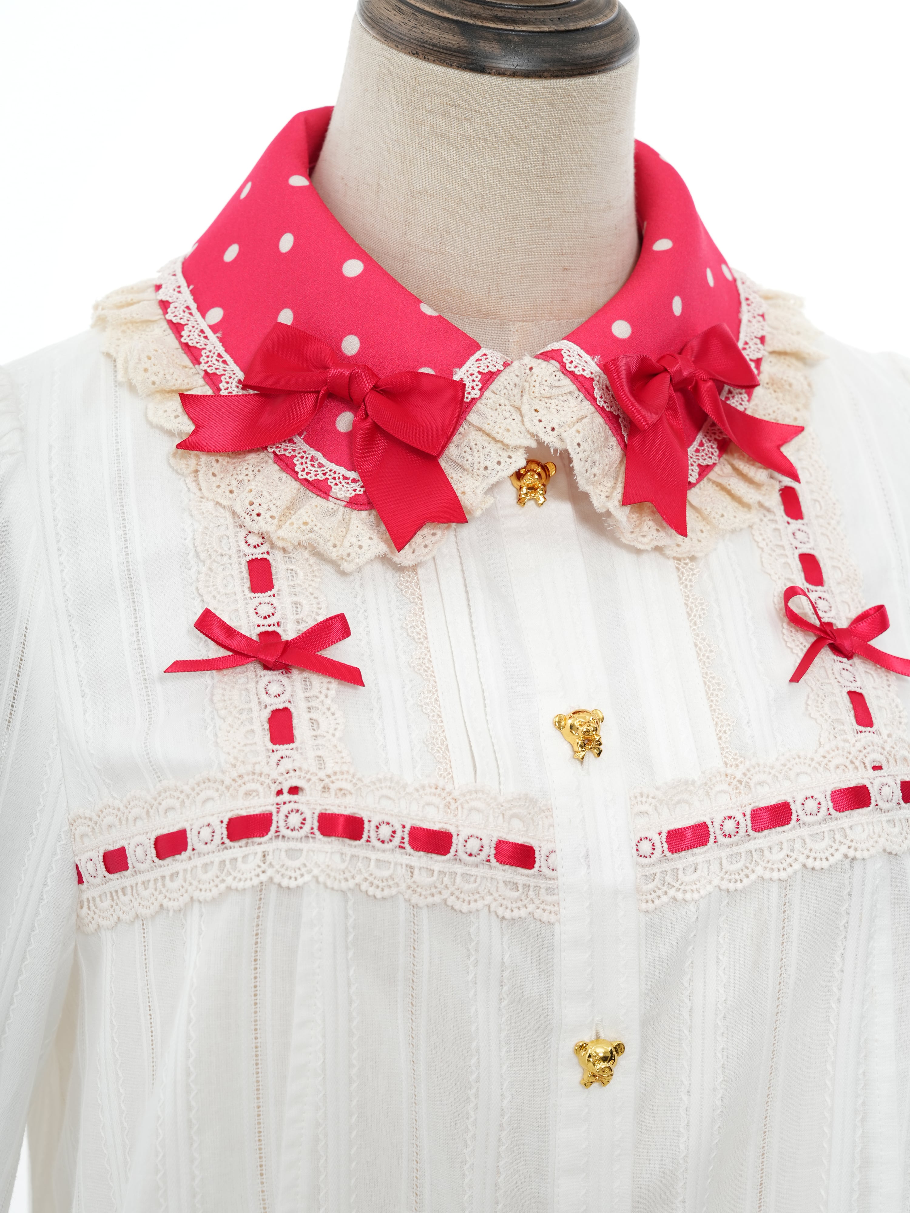 TEDDY STRAWBERRY LABEL はしごリボンブラウス【コラボ商品