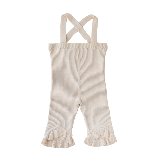 【送料無料】Frilled Knit Unitard / ECRU