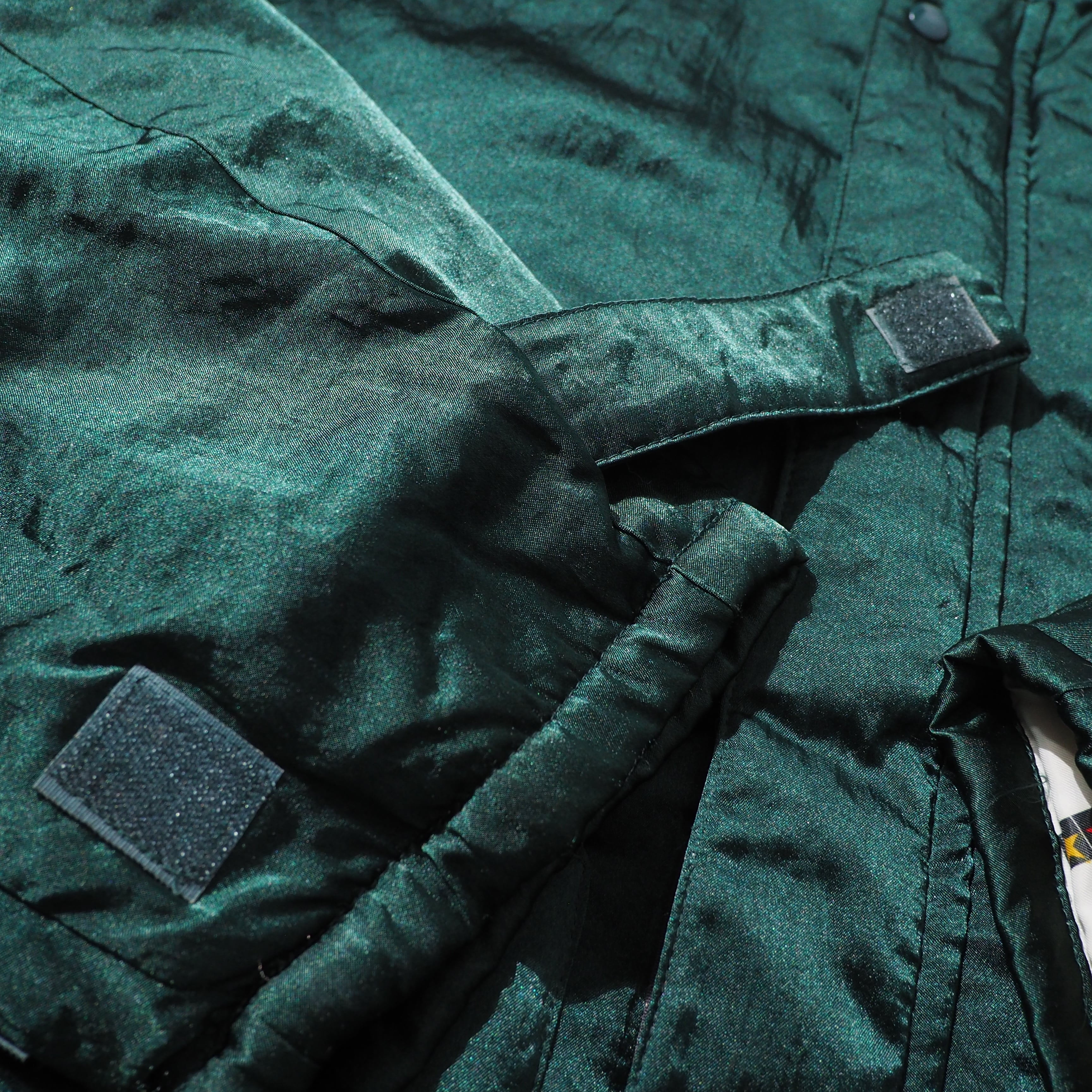 1980 - 90s " INTER FUSION " Beautiful Green × Pop Lining vintage Racing Blouson