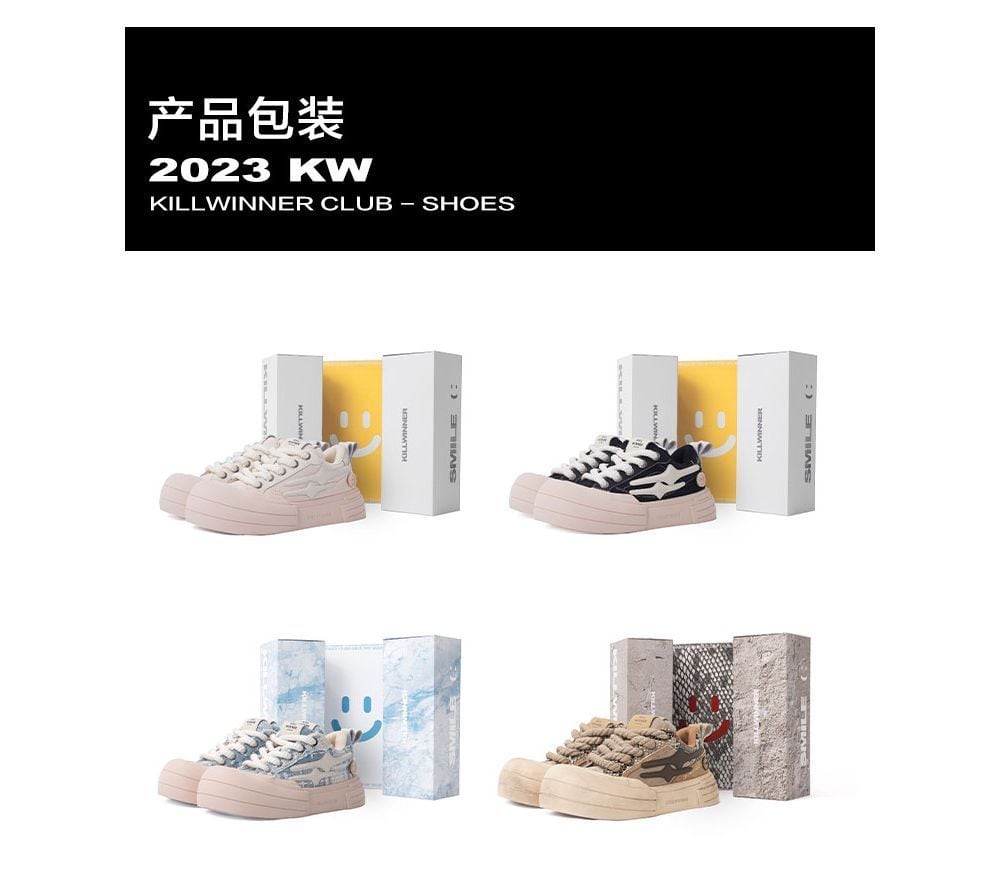 KILLWINNER Smile life スニーカー 厚底 おしゃれ 男女兼用 4色