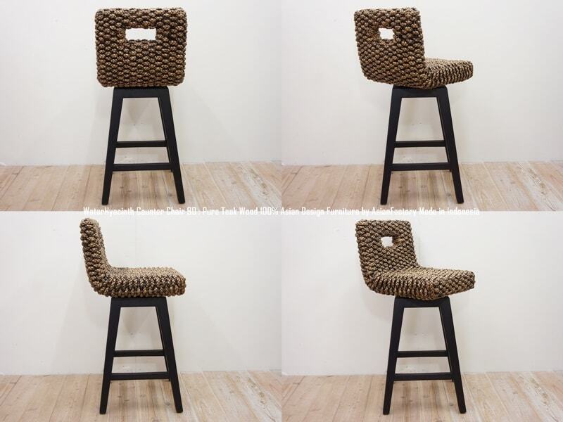 ウォーターヒヤシンス カウンターチェア 90DB 回転椅子 アジアン家具