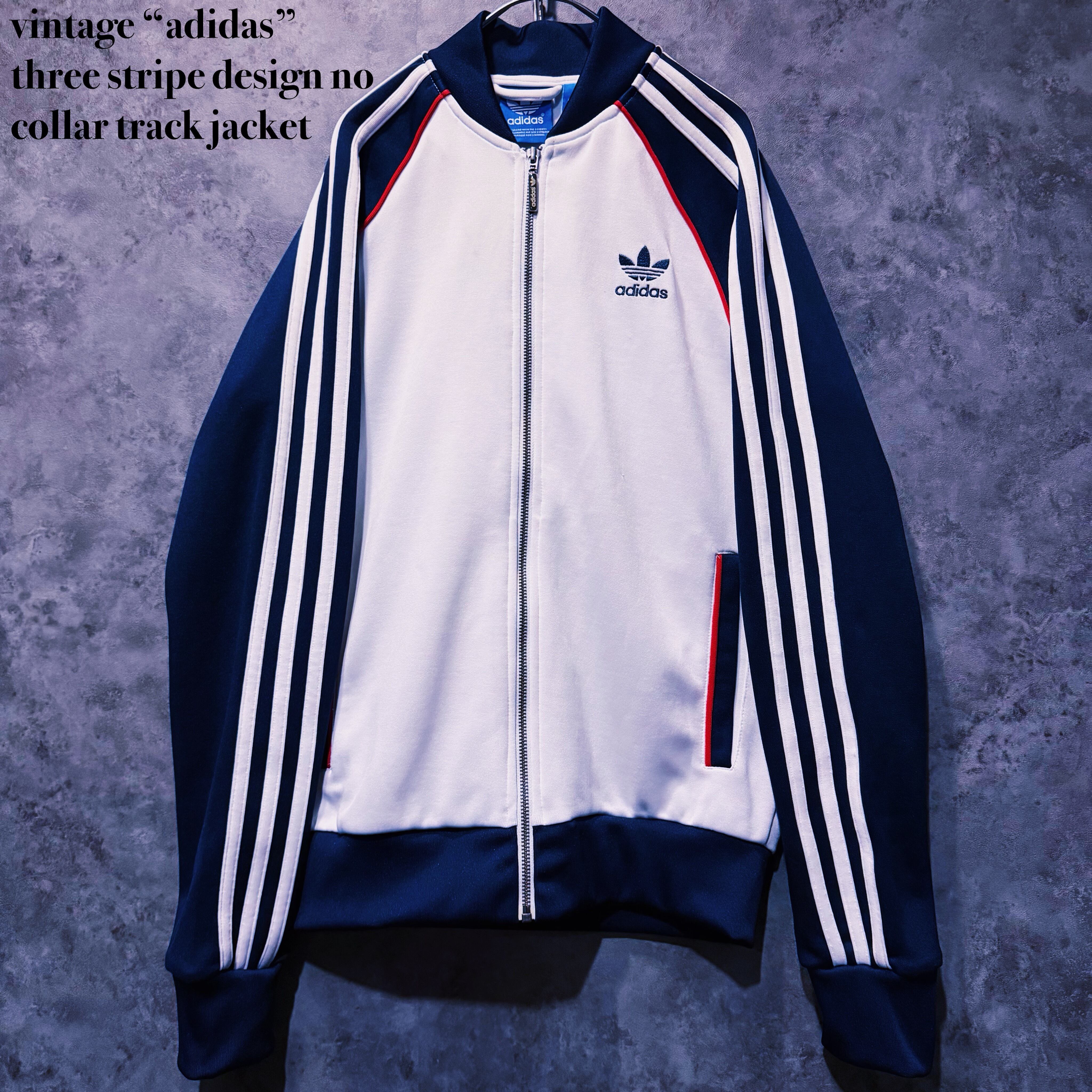 【 doppio】vintage “adidas” three stripe design no collar track jacket