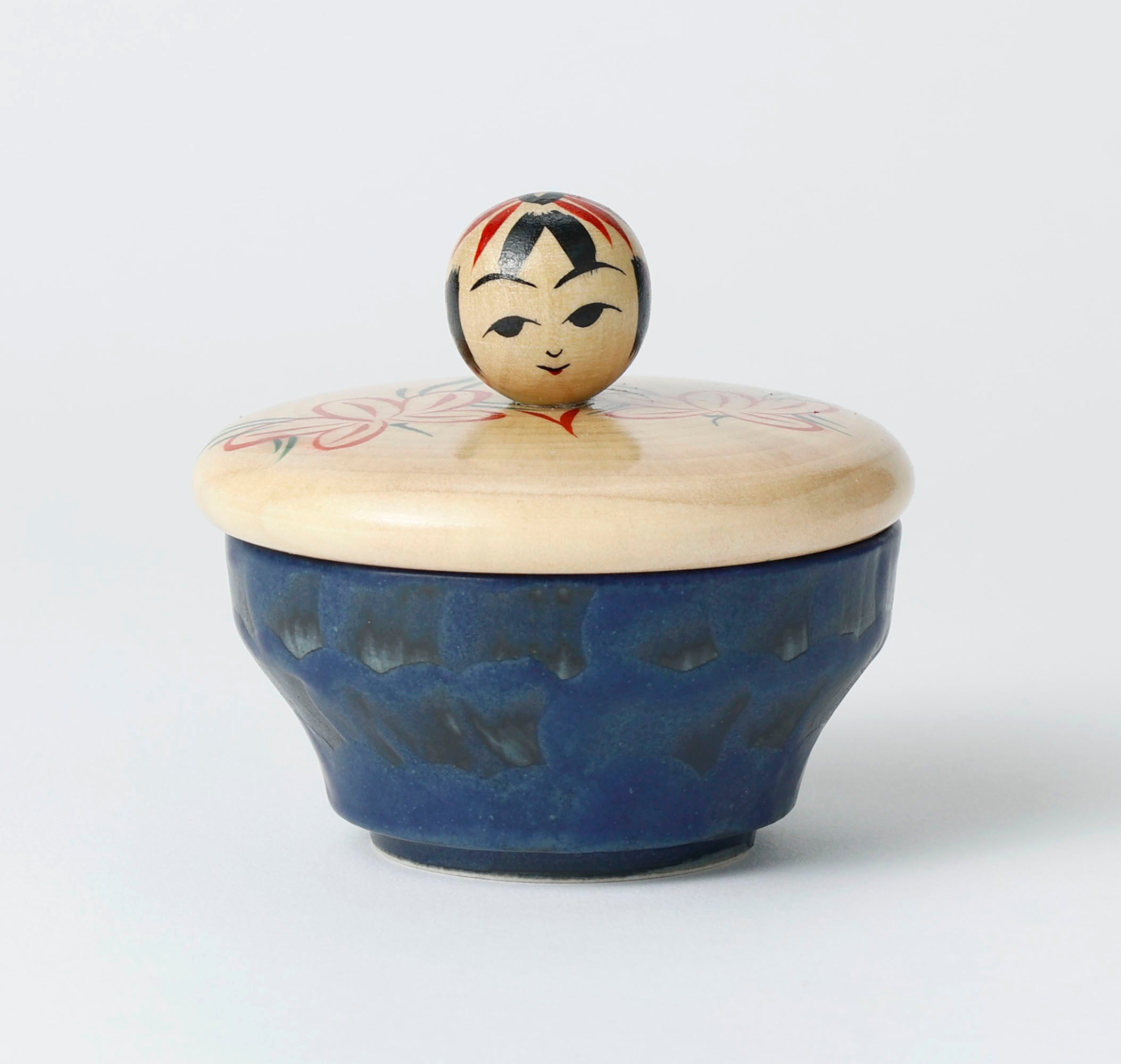 こけし蓋と陶器の小物入れ】作並系 加納陽平工人 7.5cm | Kokeshi lid