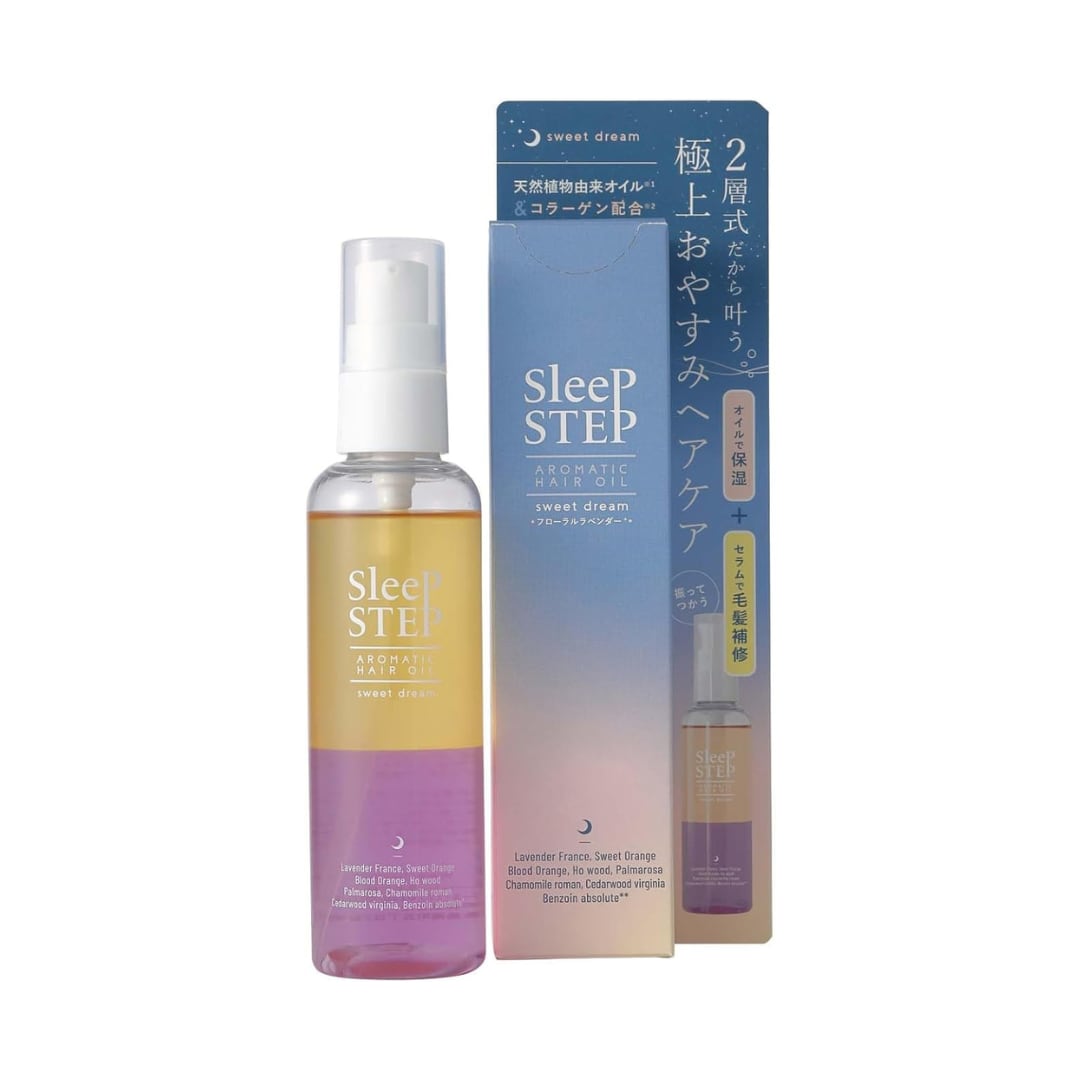 SLEEP STEP アロマティック ヘアオイル〈スイートドリーム〉100mL 2層式処方で、髪も心もうっとり包み込むナイトオイル。