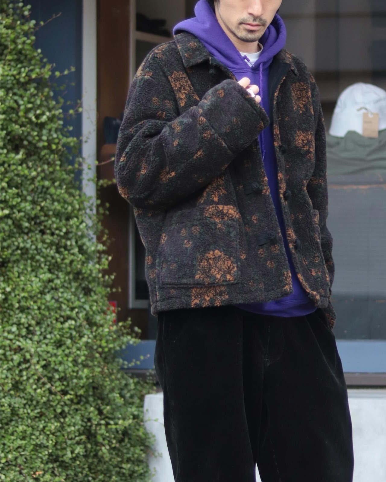 ANACHRONORM/アナクロノーム FLEECE CHINA JACKET YELLOW×BROWN AN260 
