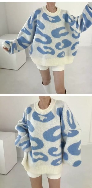 ヒョウ柄ニット　AJ1079-K01