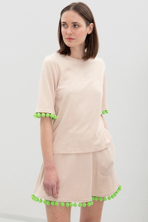 Lisa T-shirt - Nude + Green