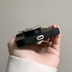 Silver heart-shaped mirror stand iPhone case (ME382)