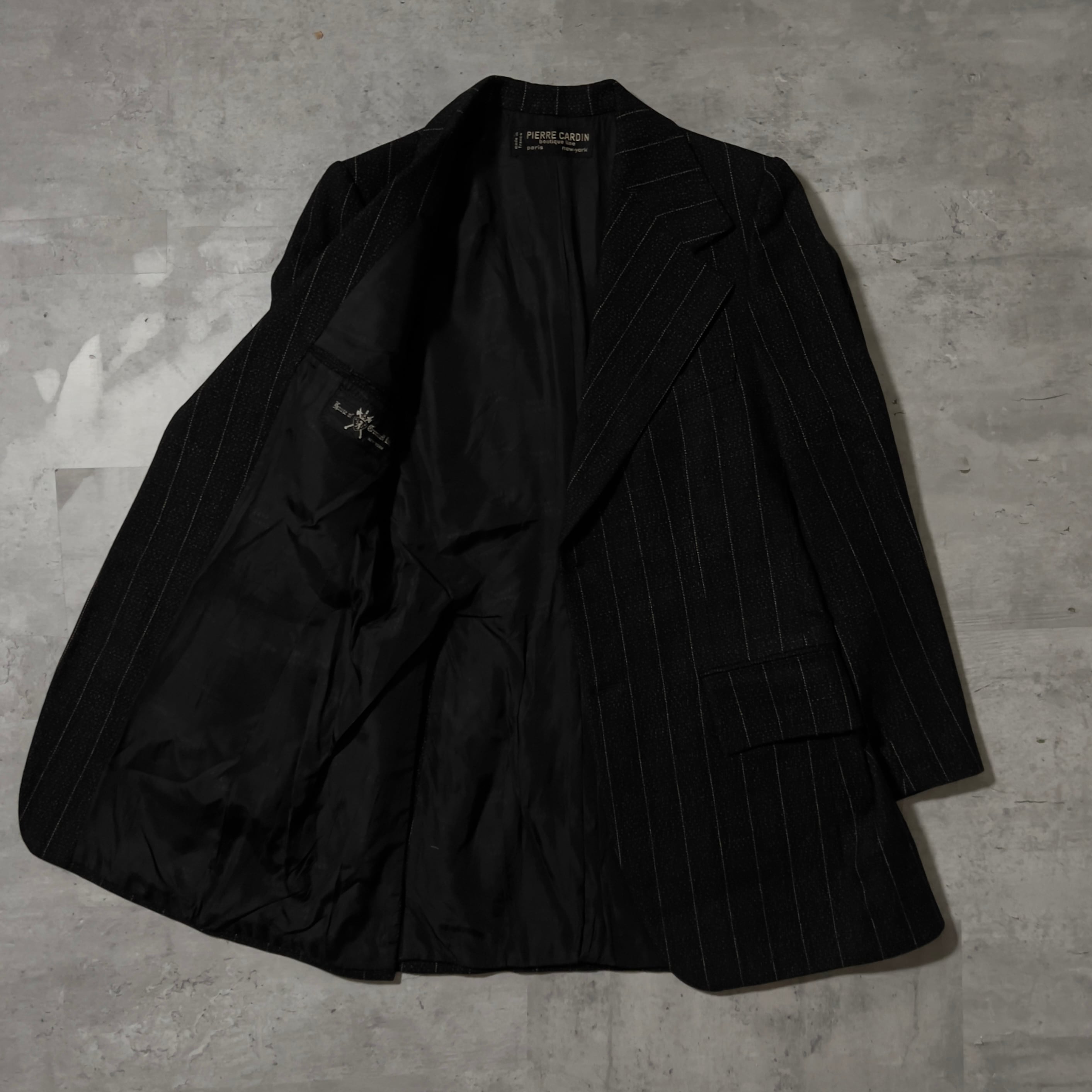 80s “pierre cardin” choke & stripe tailored jacket made in France